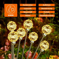 Salcar 2er Set LED Solar Gartenleuchte mit Wunschkugel-Effekt Salcar