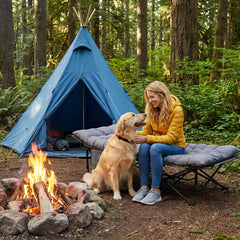 Sekey XXL Klappbett 202 × 80 × 45 cm – Extra breites Feldbett mit 7 cm Matratze, Campingbett bis 200 kg, Faltbares Gästebett mit Seitentasche aus Oxford-Gewebe für Camping, Garten & Outdoor