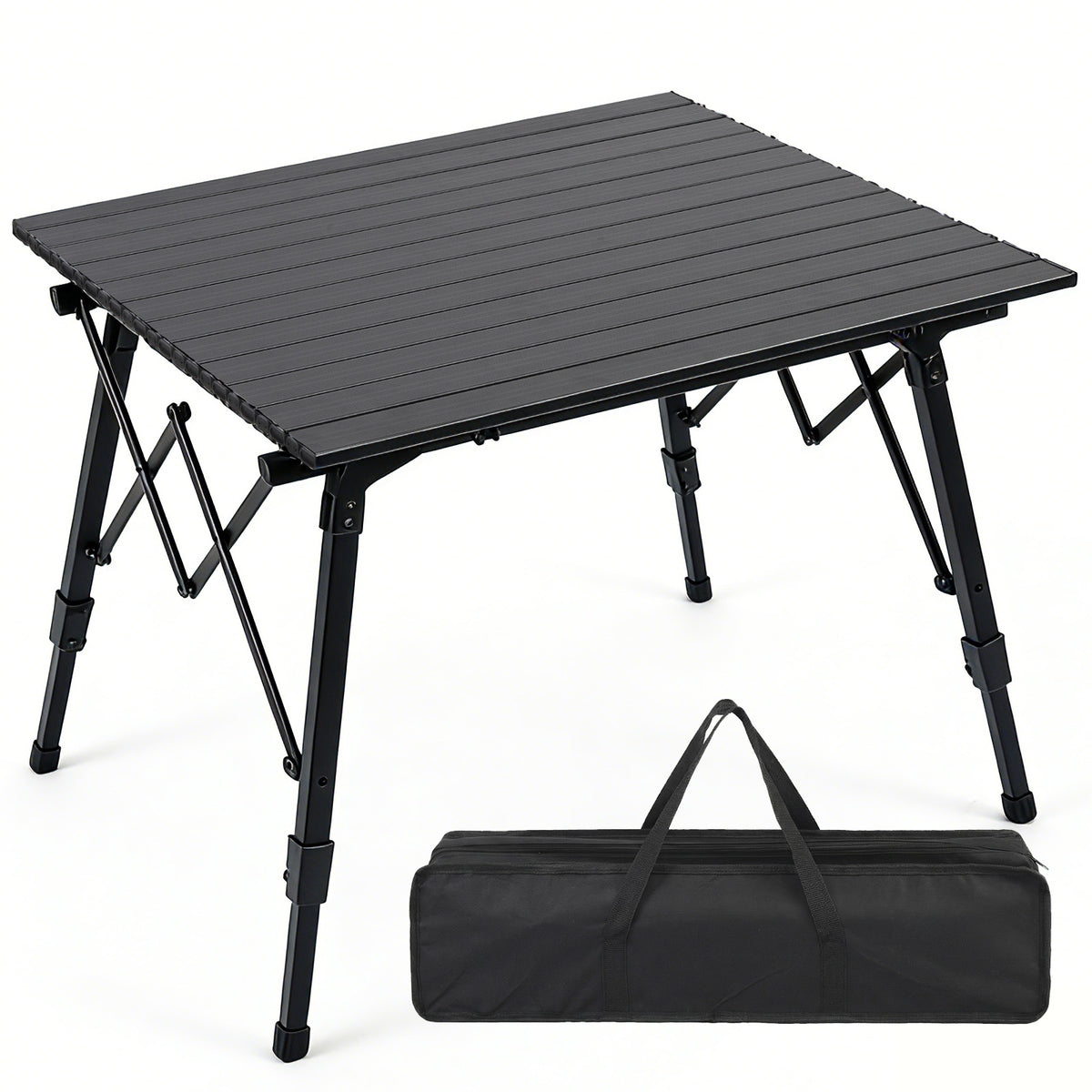 Sekey Campingtisch Aluminium Faltbar 72x69 cm – Ultraleichter Klapptisch Höhenverstellbar 46–66 cm, Wetterfest Balkontisch & Gartentisch mit Tragetasche