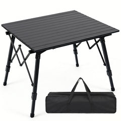 Sekey Campingtisch Aluminium Faltbar 72x69 cm – Ultraleichter Klapptisch Höhenverstellbar 46–66 cm, Wetterfest Balkontisch & Gartentisch mit Tragetasche