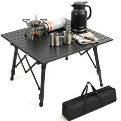 Sekey Campingtisch Aluminium Faltbar 72x69 cm – Ultraleichter Klapptisch Höhenverstellbar 46–66 cm, Wetterfest Balkontisch & Gartentisch mit Tragetasche
