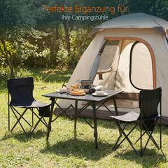 Sekey Campingtisch Aluminium Faltbar 72x69 cm – Ultraleichter Klapptisch Höhenverstellbar 46–66 cm, Wetterfest Balkontisch & Gartentisch mit Tragetasche