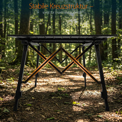 Sekey Campingtisch Aluminium Faltbar 72x69 cm – Ultraleichter Klapptisch Höhenverstellbar 46–66 cm, Wetterfest Balkontisch & Gartentisch mit Tragetasche