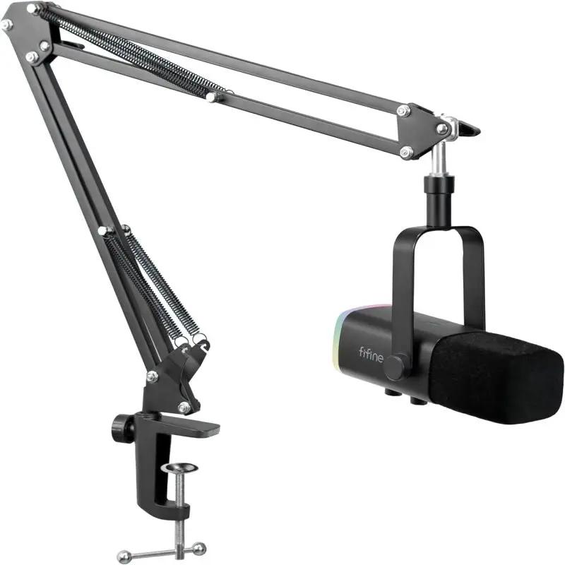 Fifine USB / XLR Dynamisches Mikrofon mit Arm, Stummschalttaste und Kopfhörerbuchse Sekey