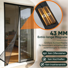 Sekey Insektenschutz-Tür für Balkon & Terrasse – Fliegengitter Magnet ohne Bohren, Luftdurchlässiges Moskitonetz für Familien & Haustiere
