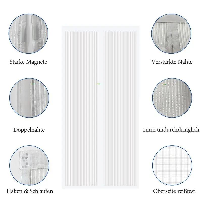 Sekey Kratzfest Magnet Fliegengitter Tür aus Polyester, Weiß Sekey