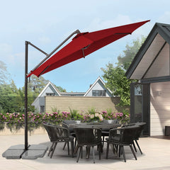 Sekey Ampelschirm 300 cm Aluminium Sonnenschirm mit 360° Drehung, Neigefunktion, UV50+ Schutz Sekey