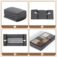 Sekey Unterbett-Aufbewahrungsboxen 90L, atmungsaktiv, modular, ideal für Kleidung, Bettwäsche & saisonale Textilien