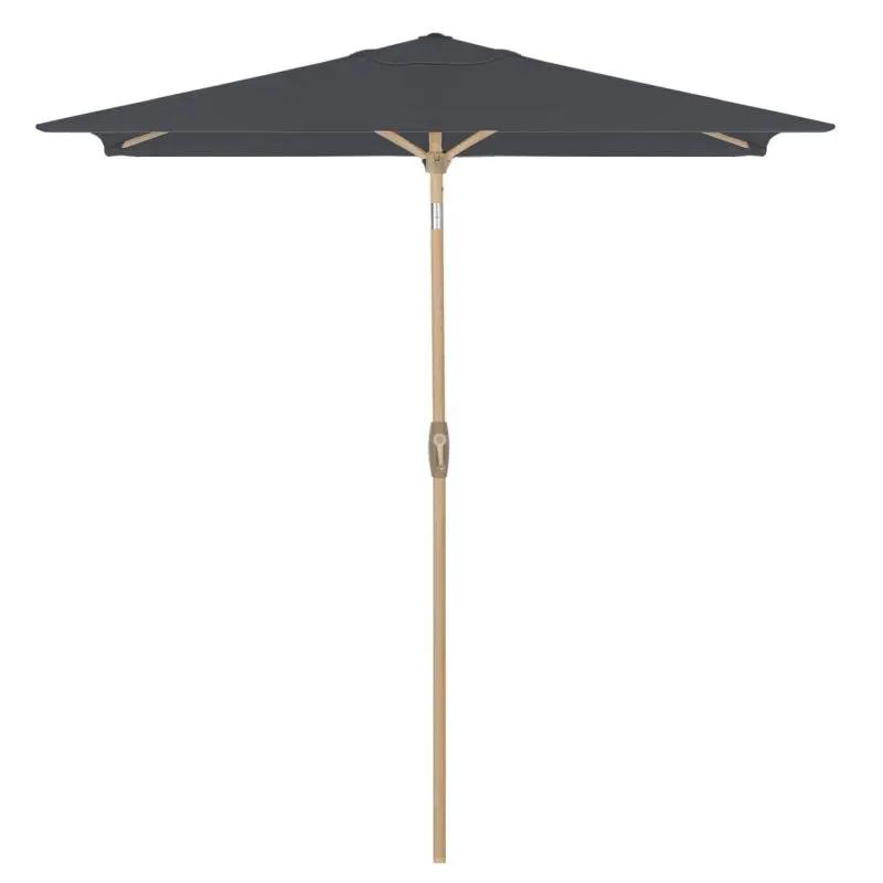 Sekey 210 x 140 cm Alu Sonnenschirm mit Kurbel, Sonnenschutz UV50+, aus Holz-Metall Sekey