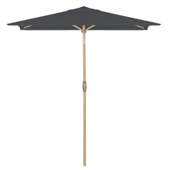 Sekey 210 x 140 cm Alu Sonnenschirm mit Kurbel, Sonnenschutz UV50+, aus Holz-Metall Sekey
