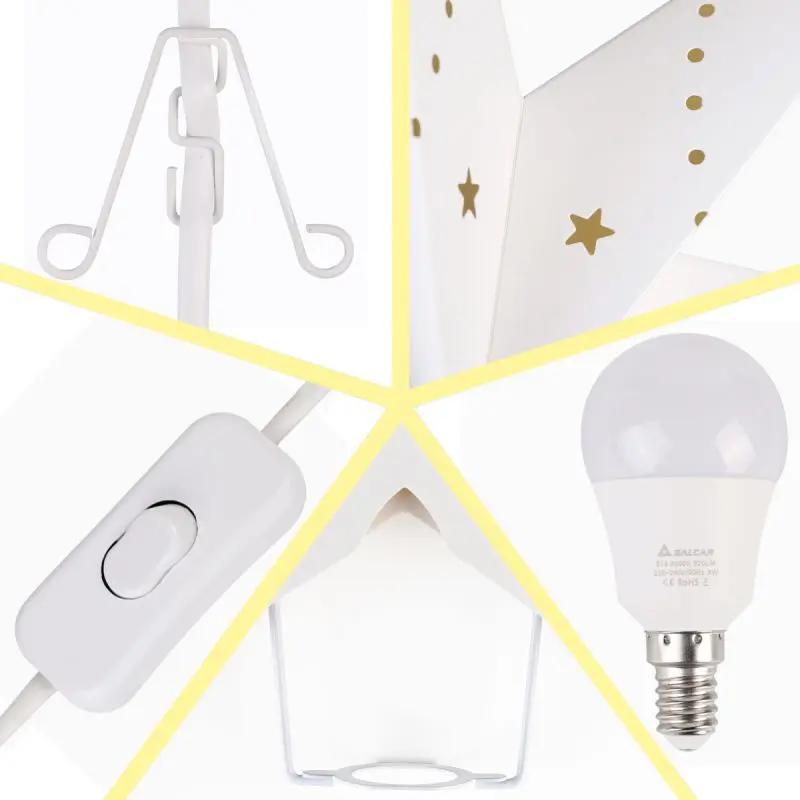 Salcar 55 cm / 75 cm LED Papierstern zum Aufhängen Salcar