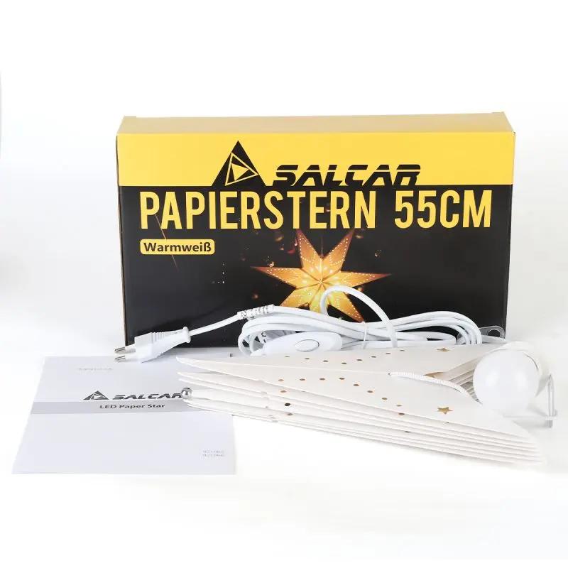 Salcar 55 cm / 75 cm LED Papierstern zum Aufhängen Salcar