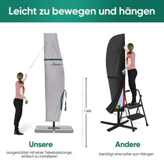 Sekey 260 x 40/70/50 cm Schutzhülle für 300 cm Ampelschirm, aus Polyester-Gewebe Sekey