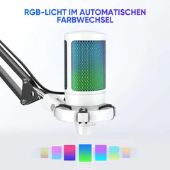 Fifine USB Kondensator Mikrofon mit Arm und Stummschalttaste, A6T Sekey