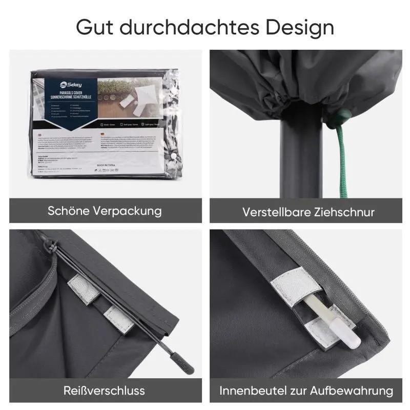 Sekey 220 x 30/50 cm Schutzhülle für 400 cm Sonnenschirm, aus Polyester-Gewebe Sekey