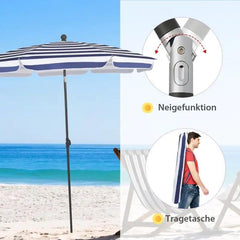 Sekey 200 cm Sonnenschirm mit Schutzhülle, Sonnenschutz UV50+ Sekey