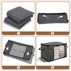 Sekey Unterbett-Aufbewahrungsboxen 60L & 90L Set für Kleidung, Bettwäsche und saisonale Textilien, Staub- und Feuchtigkeitsschutz