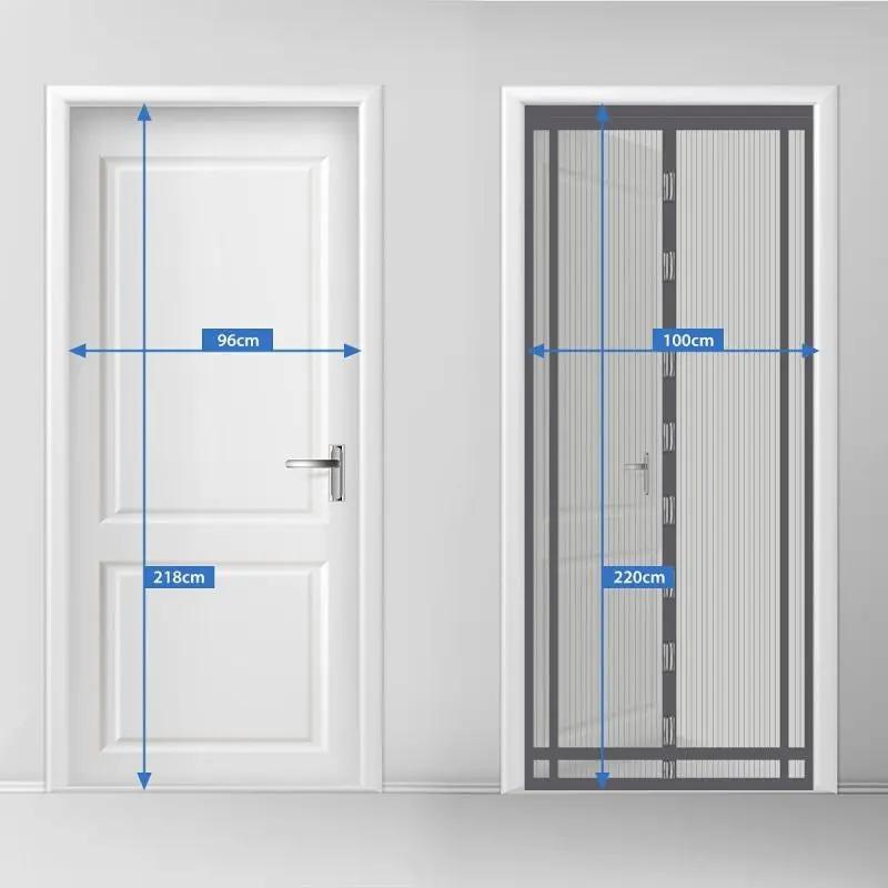 Sekey Zuschneidbar Magnet Fliegengitter Tür aus Polyester, Grau Sekey