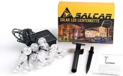 Salcar 5 m / 10 m / 15 m LED Solar Kugel Lichterkette, 20 / 40 / 60 LEDs Salcar