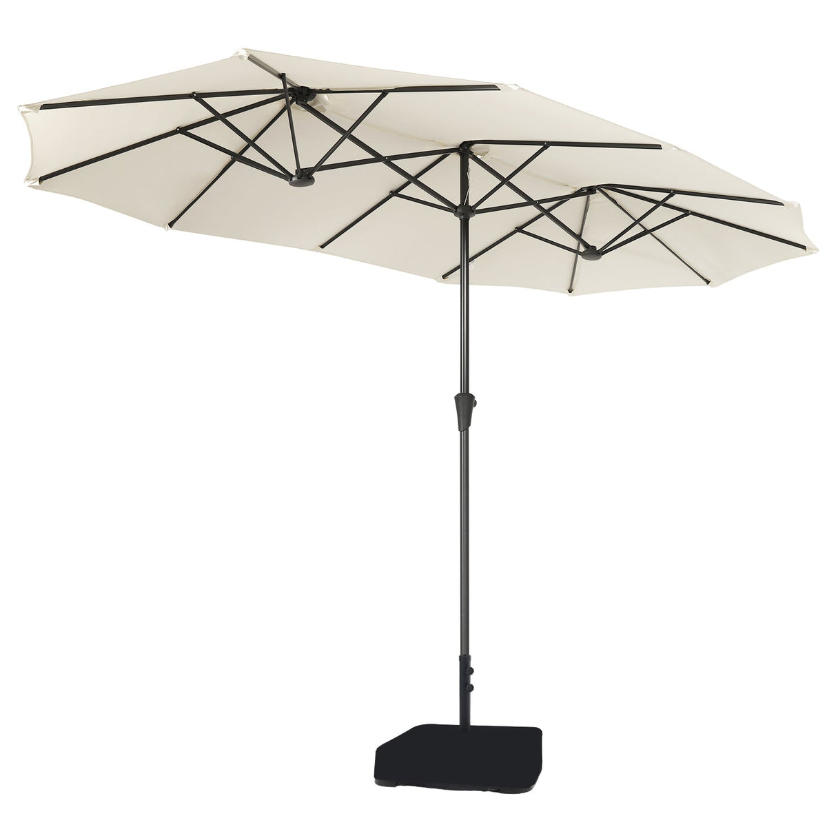 Sekey Sonnenschirm 400 x 220 cm Doppel Sonnenschirm mit Ständer Doppelsonnenschirm Garten Sekey