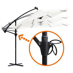 Sekey 300 cm Ampelschirm mit LED Solar Beleuchtung, Sonnenschutz UV50+ Sekey