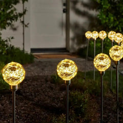 Salcar 2er Set LED Solar Gartenleuchte mit Wunschkugel-Effekt Salcar