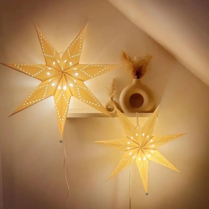 Salcar 55 cm / 75 cm LED Papierstern zum Aufhängen Salcar