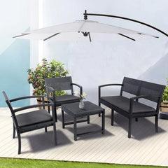 Sekey 4-teilig Gartenmöbel Set, Sofa, 2 Sessel und Gartentisch Sekey
