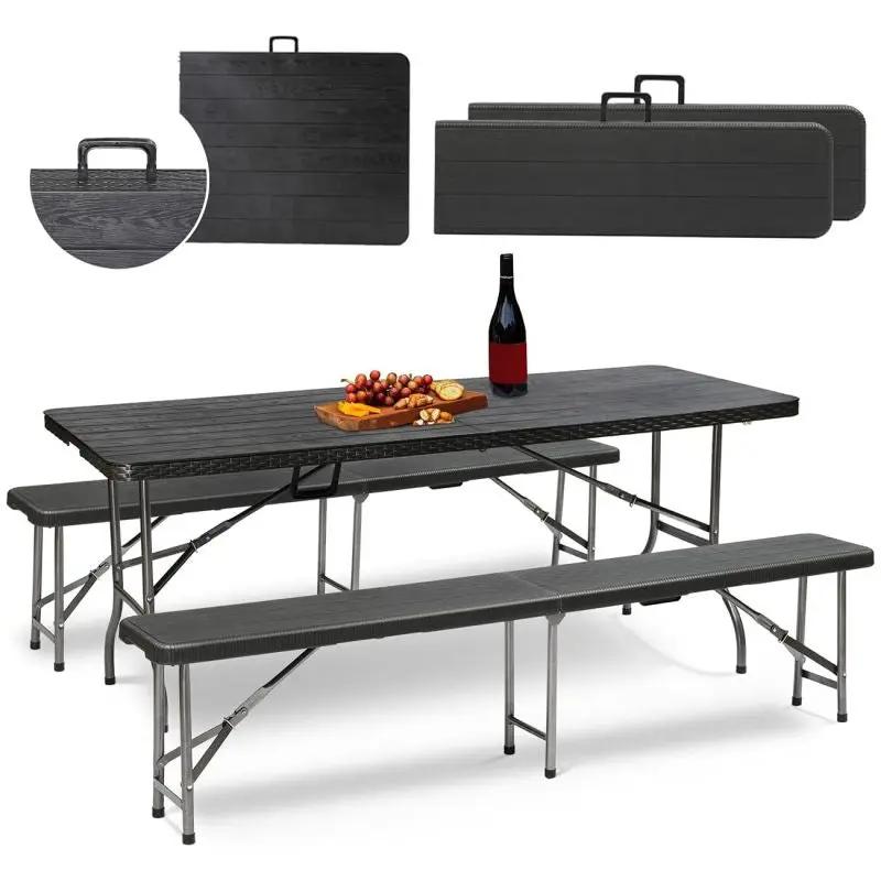 Sekey 3-teilig 180 cm Biertischgarnitur Set, 2 Bierbänke und Biertisch Sekey