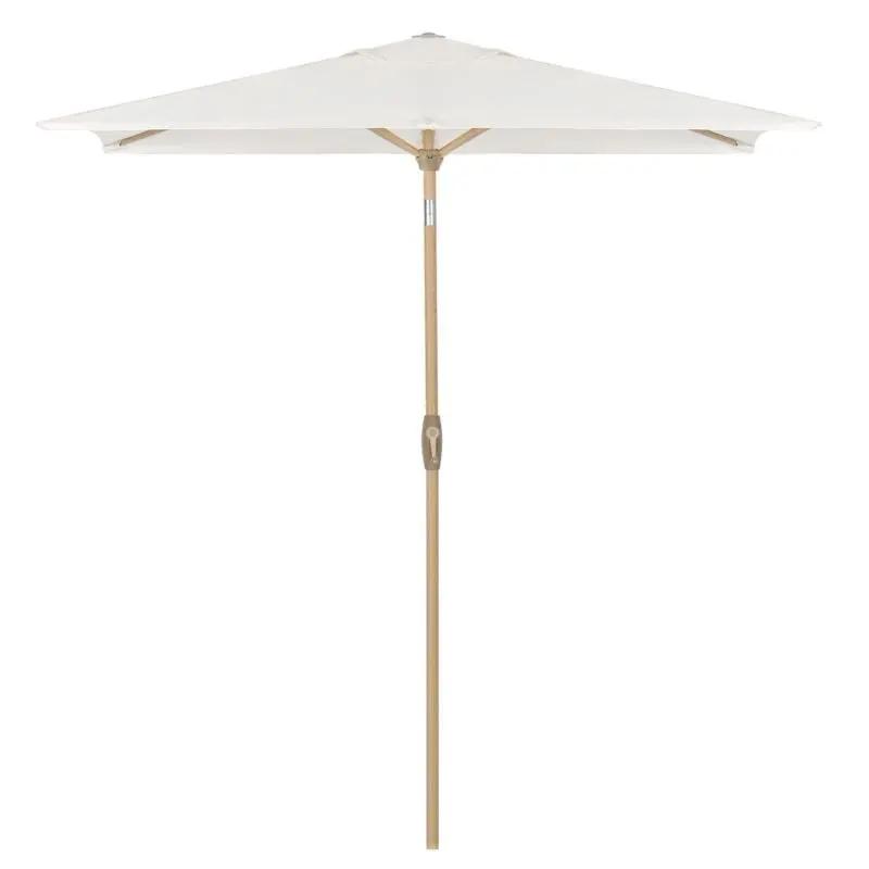 Sekey 210 x 140 cm Alu Sonnenschirm mit Kurbel, Sonnenschutz UV50+, aus Holz-Metall Sekey