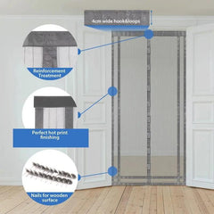 Sekey Zuschneidbar Magnet Fliegengitter Tür aus Polyester, Grau Sekey