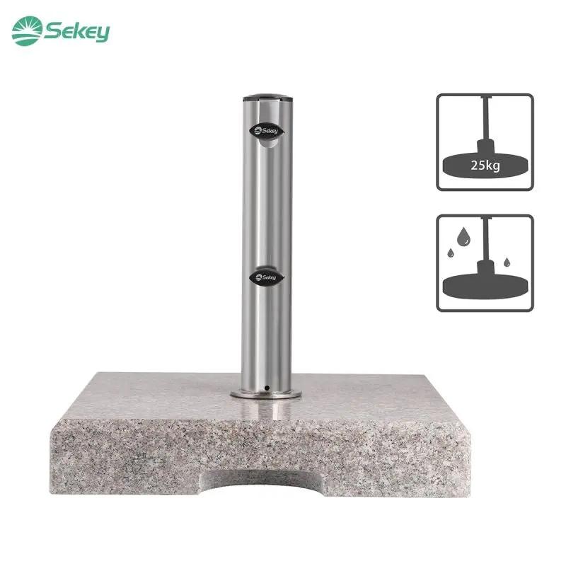 Sekey 25 kg Granit Sonnenschirmständer Eckig, für Schirmstock Ø 22 - 38 mm Sekey