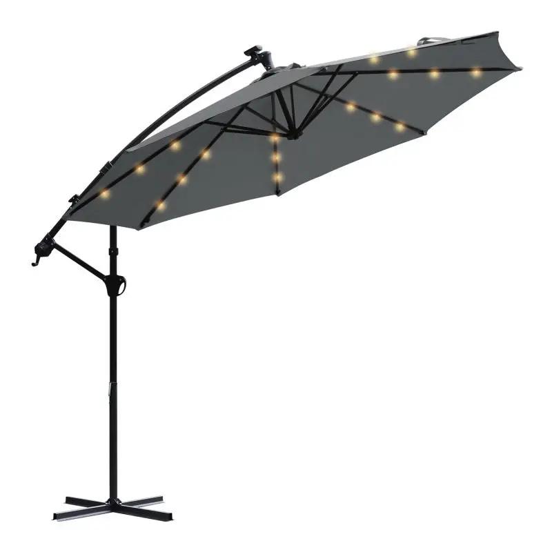 Sekey 300 cm Ampelschirm mit LED Solar Beleuchtung, Sonnenschutz UV50+ Sekey