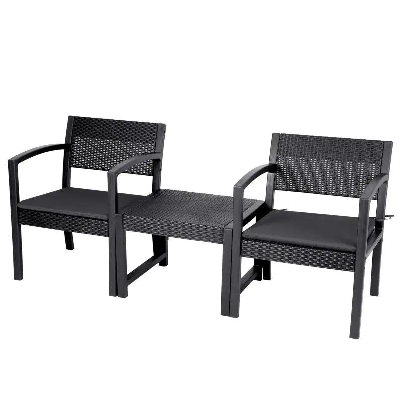 Sekey 3-teilig Gartenmöbel Set, 2 Gartenstühle und Gartentisch Sekey