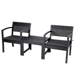 Sekey 3-teilig Gartenmöbel Set, 2 Gartenstühle und Gartentisch Sekey