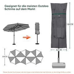 Sekey 160 x 62 cm Schutzhülle für Doppelsonnenschirm, aus Polyester-Gewebe Sekey