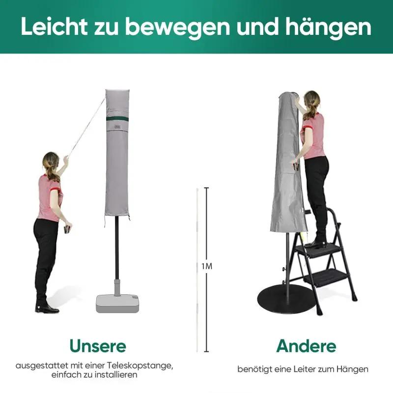 Sekey 136 x 27/35,5 cm Schutzhülle für 200 cm Sonnenschirm, aus Polyester-Gewebe Sekey