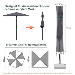 Sekey 175 x 27,5/35,5 cm Schutzhülle für 300 cm Sonnenschirm, aus Polyester-Gewebe Sekey