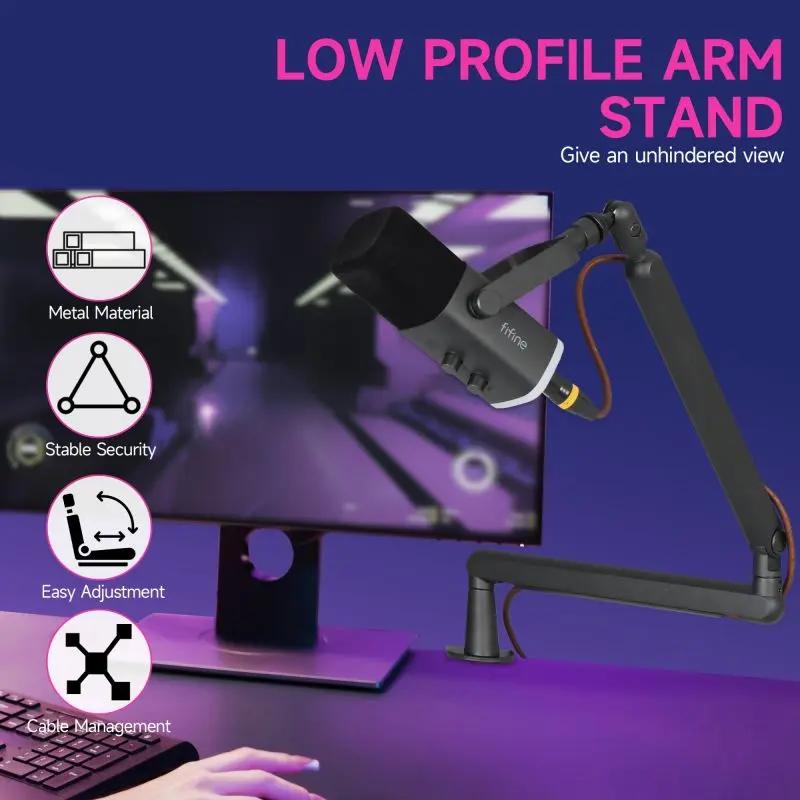 Fifine 1.5 kg Mikrofon Arm mit Mikrofonclip, 1/4'', 3/8'' und 5/8'' Adapter, BM88 Sekey