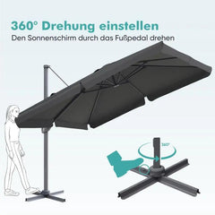 Sekey 300 cm x 300 cm Ampelschirm, Sonnenschutz UV50+ Sekey