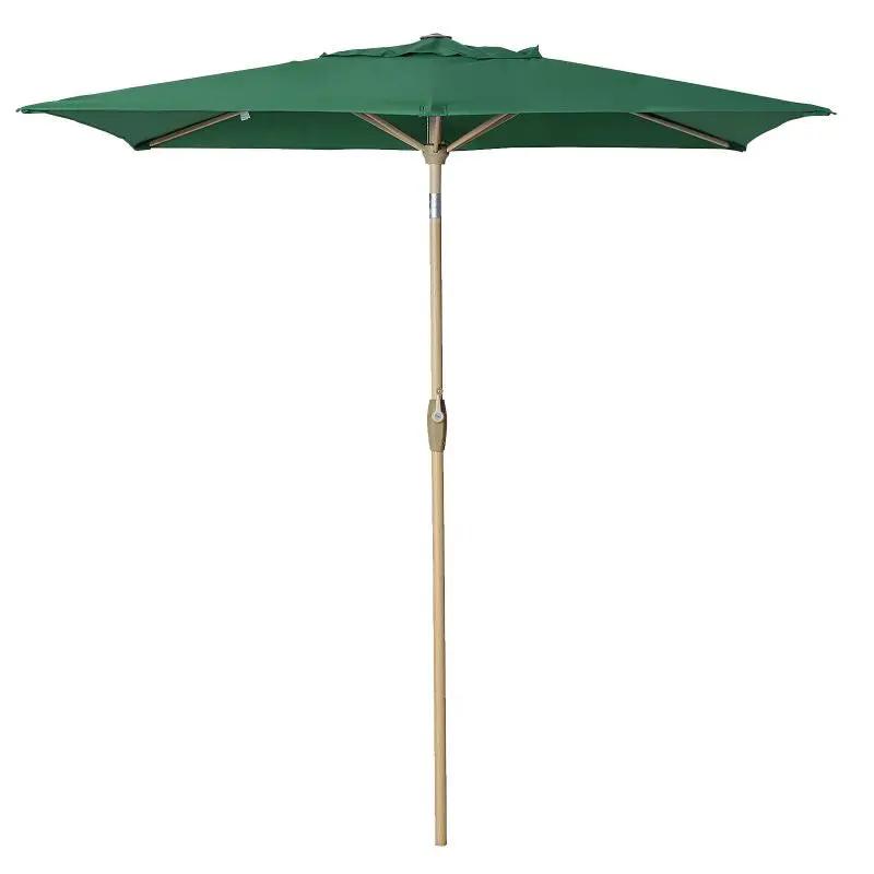 Sekey 210 x 140 cm Alu Sonnenschirm mit Kurbel, Sonnenschutz UV50+, aus Holz-Metall Sekey