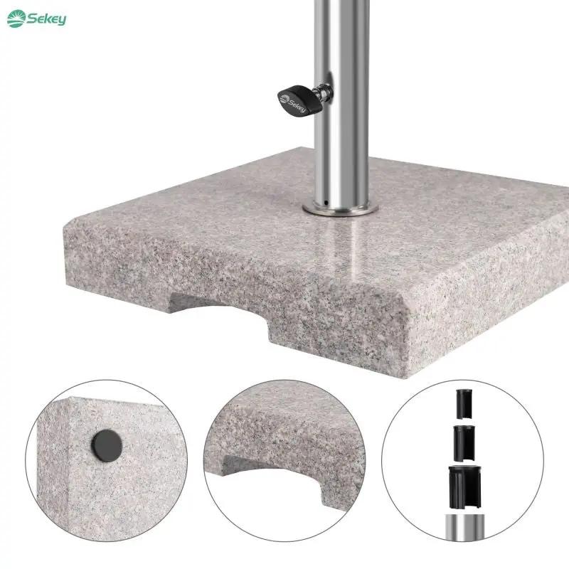 Sekey 25 kg Granit Sonnenschirmständer Eckig, für Schirmstock Ø 22 - 38 mm Sekey