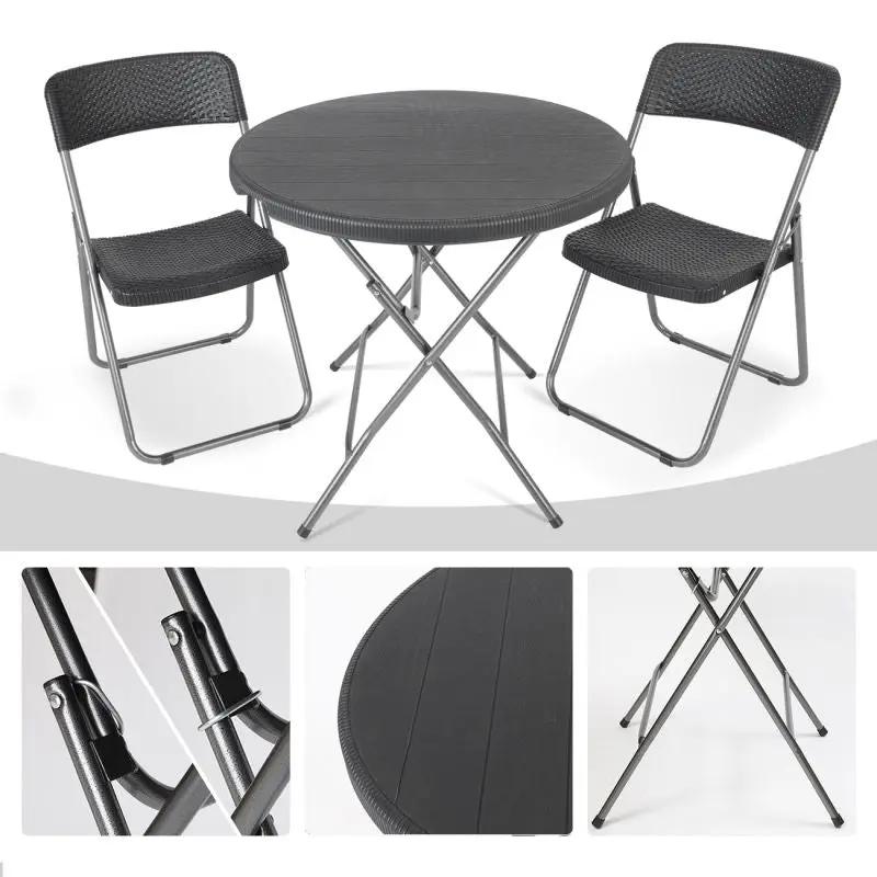 Sekey 3-teilig Balkonset, 2 Klappstuhl und Klapptisch Sekey