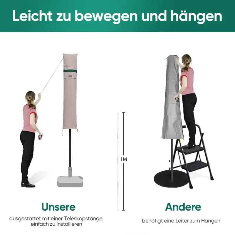 Sekey 136 x 27/35,5 cm Schutzhülle für 200 cm Sonnenschirm, aus Polyester-Gewebe Sekey