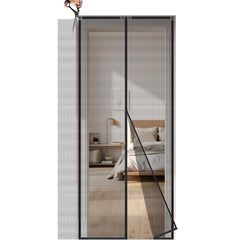Sekey Magnet Fliegengitter für Balkontüren – Zuschneidbar & selbstklebend, ohne Bohren (bis 155x245 cm, Schwarz) Sekey