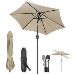 Sekey 220 cm Sonnenschirm mit Kurbel und Auto Kippen, Sonnenschutz UV50+ Sekey