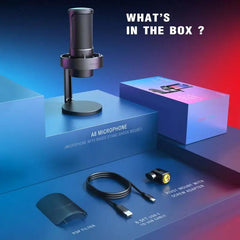 Fifine USB Kondensator Mikrofon mit Stummschalttaste, Popfilter und Kopfhörerbuchse Sekey