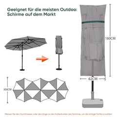Sekey 160 x 62 cm Schutzhülle für Doppelsonnenschirm, aus Polyester-Gewebe Sekey