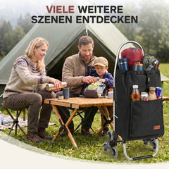 Sekey Einkaufstrolley klappbar 3-in-1 – Einkaufstrolley, Sackkarre & Rucksack mit Treppensteiger-Rädern, leichter Aluminiumrahmen, faltbar & stabil für Einkauf, Reisen und Senioren