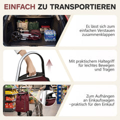 Sekey Einkaufstrolley 3-in-1 klappbar – 50L Einkaufswagen mit Kühlfach, großen Rädern & Sackkarren-Funktion, leichtes Aluminium